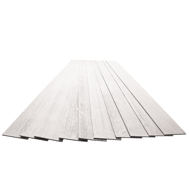 Pure White Rustic Pine Wood Plank Self-Adhesive Set