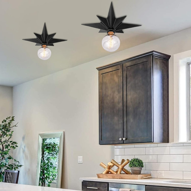 Star Shaped Corridor Lighting Fixtures, Black