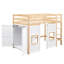 Twin Loft Bed With Built-in Storage And 2 Sunny Windows, Natural/white Wood Windows - No Box Spring Required,-1997383903