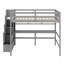 Lit mezzanine double - Bureau, tablettes de rangement et escalier inclus-1715680611