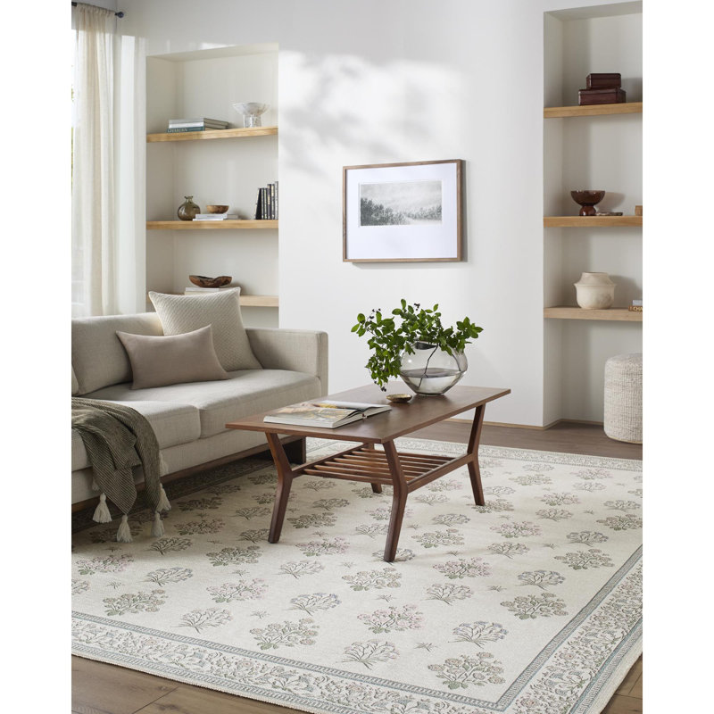 Myla Machine Washable Floral Area Rug, Rectangle 7'10" x 10'2"