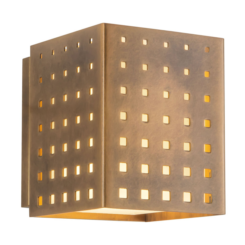 Astoria 5-in Black dimmable LED Wall Sconce, Antique Brass