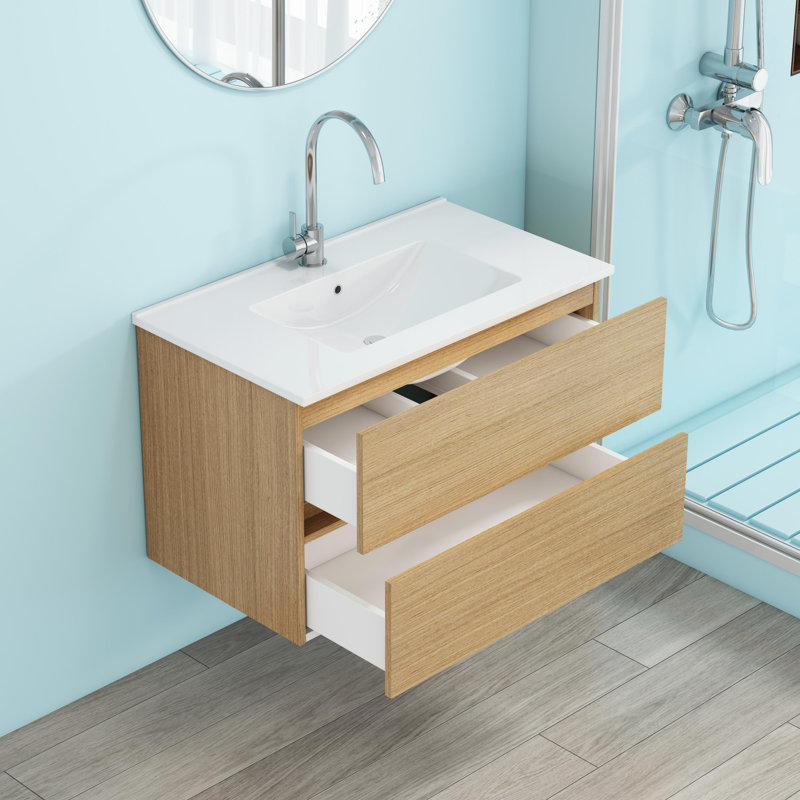 Meuble-lavabo mural 32 po, Bois
