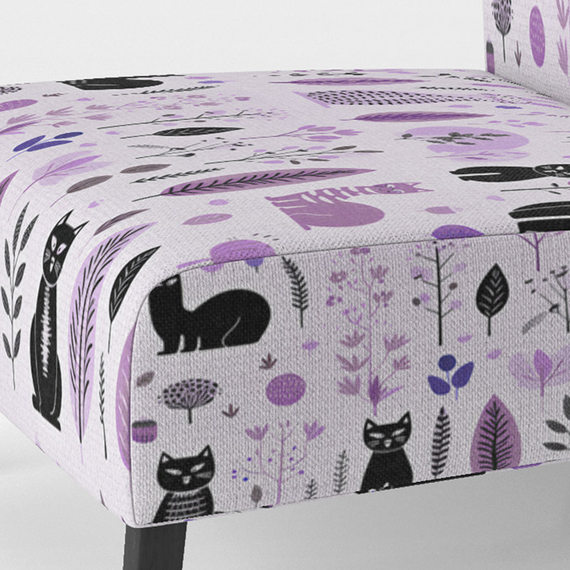 Fauteuil de chambre rembourré d'apparence décontractée Minimalist Forest, Purple/Black