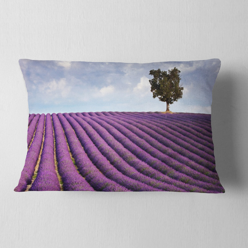 Coussin lombaire à motif champêtre lavande