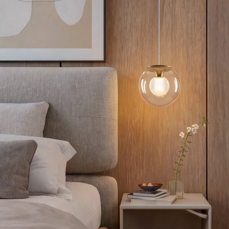 Luminaire suspendu sphérique à intensité variable 6,7 po CORE pour îlot de cuisine, salle à manger et salon