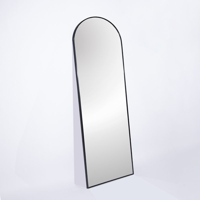 Miroir pleine grandeur en métal, Noir, 71 po x 23,6 po