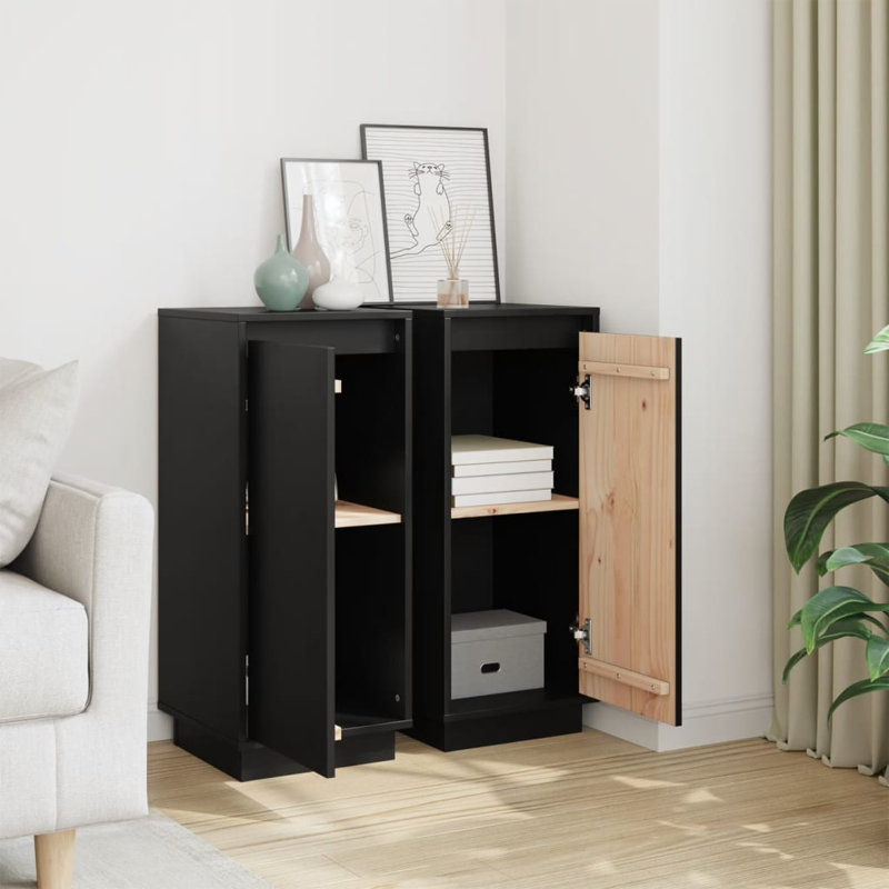 Gesper 31.5 Cm Wide Solid Wood Sideboard, Black