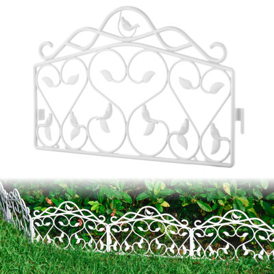 Evelyne Decorative Garden Border Edging: Leaf & Bird Design