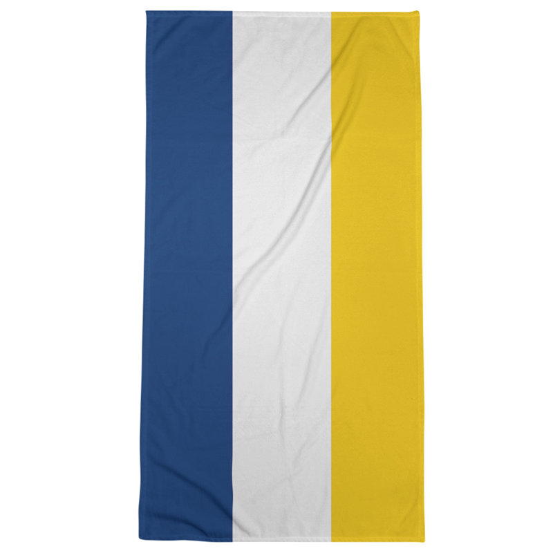 Beach Towel, Off White/Blue/Yellow