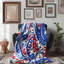 Motifs cramoisis et cobalt - couverture Sherpa de qualité supérieure 1 pièce-101008393
