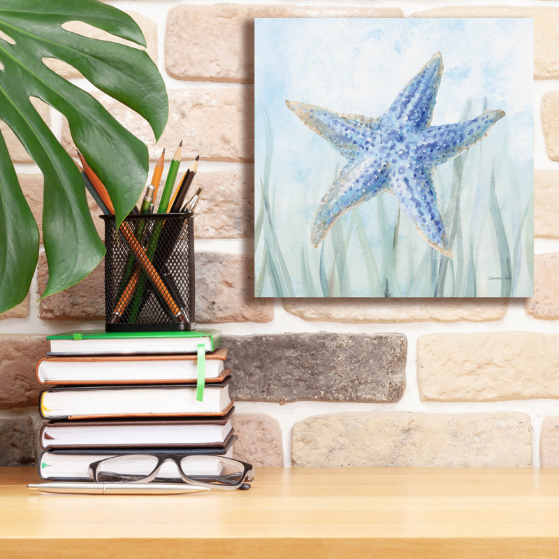 «Undersea Starfish Seaweed» par Danhui Nai, art mural sur toile, H 12 po x l 12 po