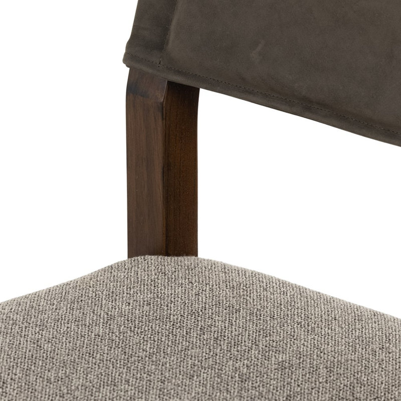 Ferris Stool, Counter Stool (25.98" Seat Height), Tulsa Ink/Nubuck Charcoal Rayon/Viscose/Leather, Antique Sable