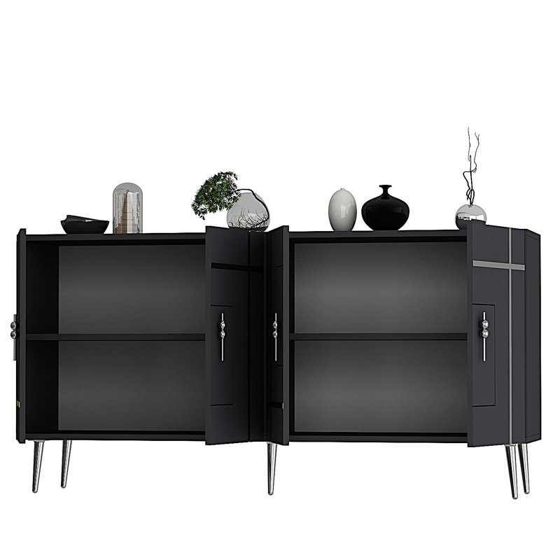 Olivia 150cm Console Table, Grey/Silver