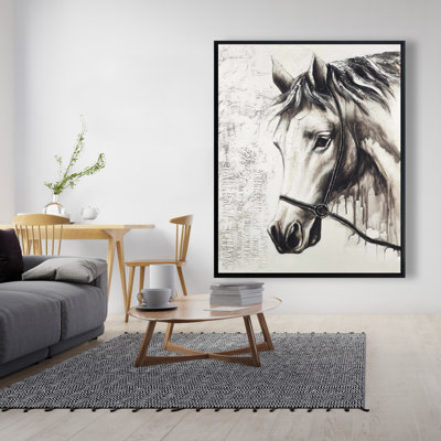Alpha, cheval blanc, reproduction sur toile