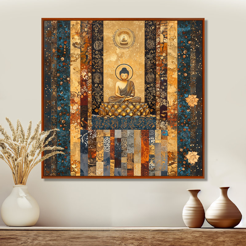 Bouddha, harmonie mystique du bouddhisme - Art mural bouddhisme, H 30 po x l 30 po, Bronze