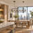 Setser 5-Light Dimmable Linear Pendant Light with Geometric Metal Frame, Black and Copper, Kitchen Island