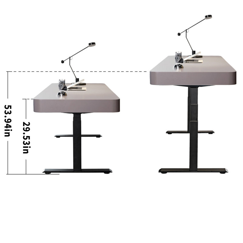 Height-adjustable desk for office/writing simple, 29.53" H x 78.74" W x 31.5" D, Gray