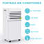 Climatiseur portatif 10 000 BTU, ventilateur de déshumidificateur AC 3-en-1 avec affichage à DEL, télécommande, mode silencieux, roulettes à 360 °, ensemble de fenêtre pour garage-125119949