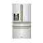 ZLINE Autograph 36 in. Stainless Counter-Depth Fridge w/ Water Dispenser & Gold Helix Handles