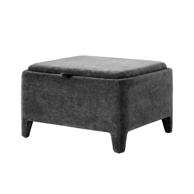 Repose-pieds rembourré en chenille l 30 po Zephyr, Gris