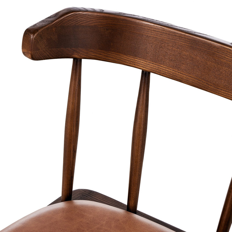 Colter Leather Dining Chair, Chaps Saddle, Vintage Ash