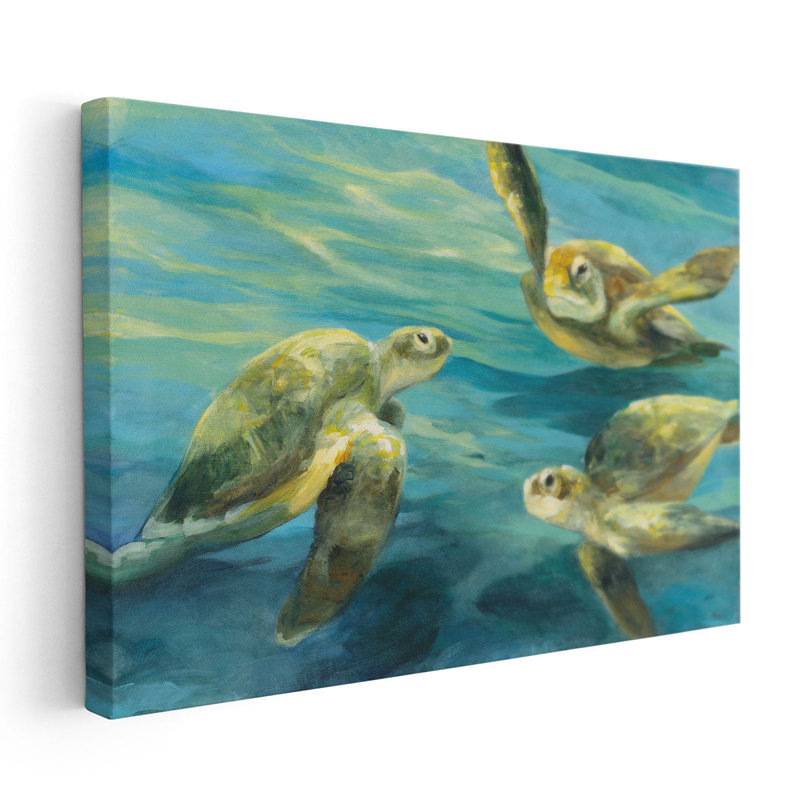 Sea Turtles - reproduction d'art sur toile, H 20 po x l 30 po