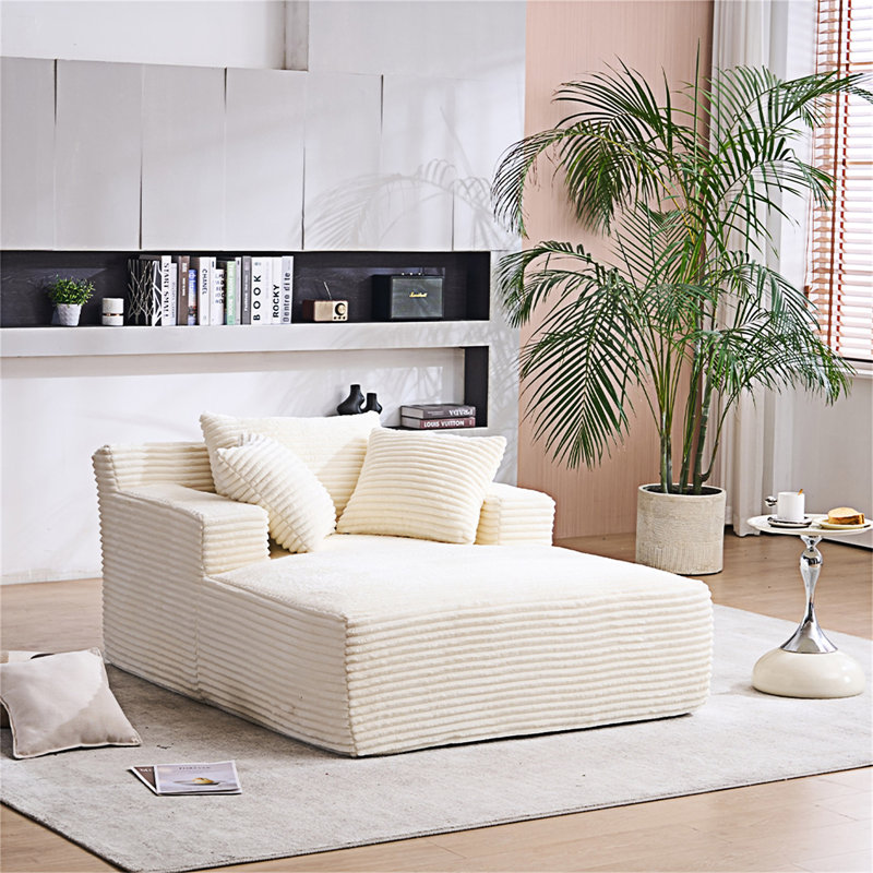 Méridienne rembourrée Boneless, Beige