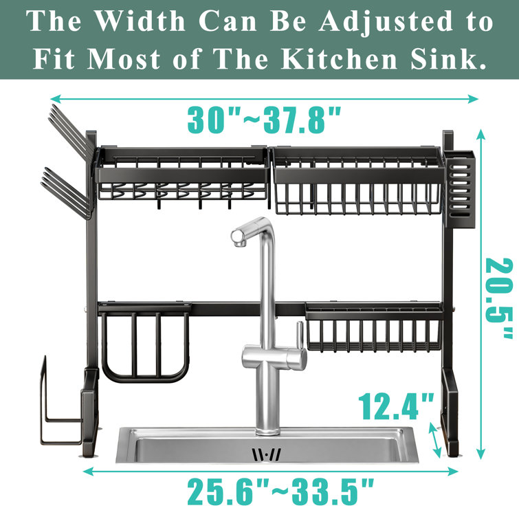  Over The Sink Dish Drying Rack Adjustable (25.6-33.5