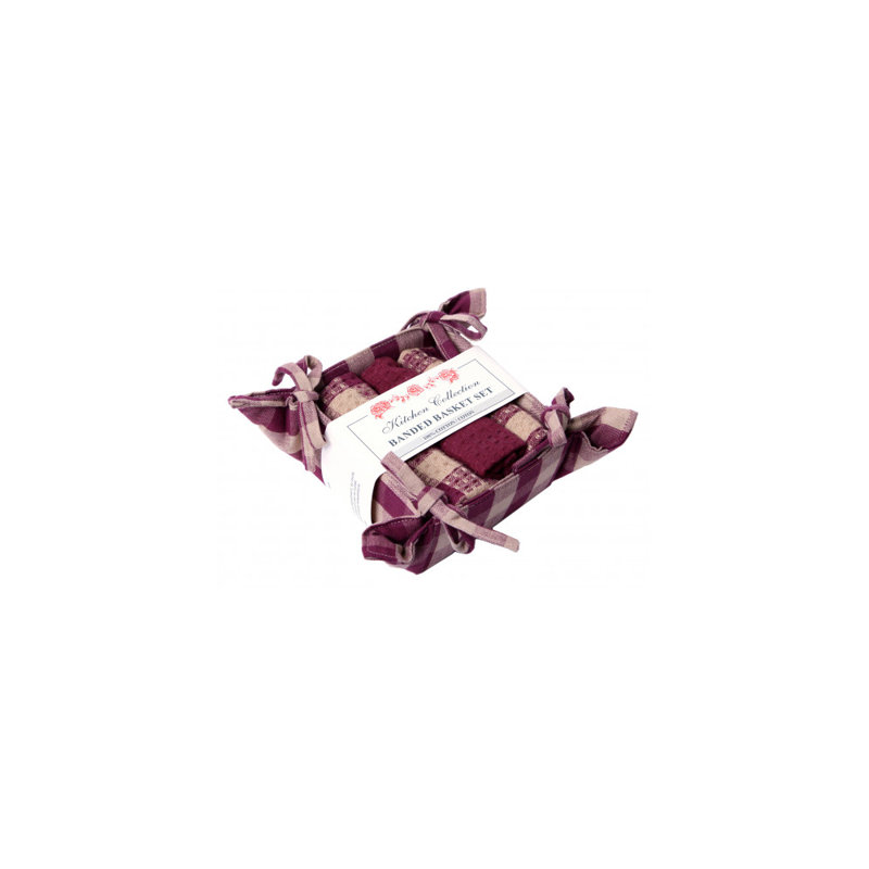 Gracie Oaks Kasheem Bread Basket, Burgundy