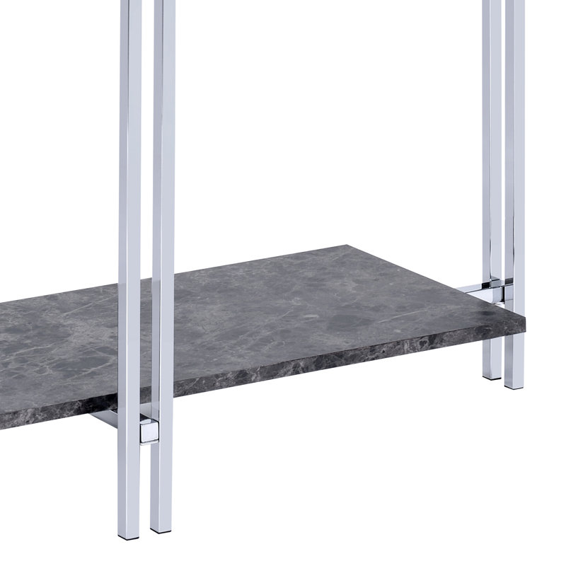 Table de canapé, chrome et verre