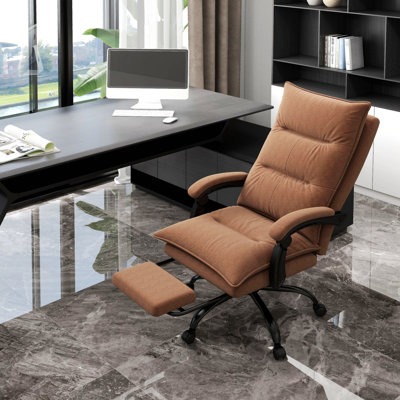 Modern Single Chair, Executive Massage Office Chair With 6 Vibration Points, Microfiber Computer Desk Chair by George Oliver