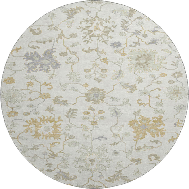 Premium Machine Washable Grilli AMF1854 Global Rug, Round 8'