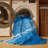 Machine Washable Pantelia Parasaurolophus Classic Striped Rug in Blue – BabyBlue Binding-1839521682
