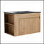 Meuble-lavabo mural avec lavabo en céramique blanche et tablette ouverte réglable pour les petits espaces-535139934