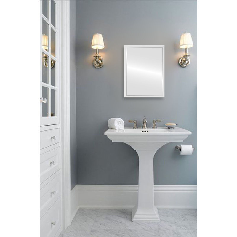 Miroir d'appoint Campblin, H 25,12 po x l 31,12 po, Blanc lin