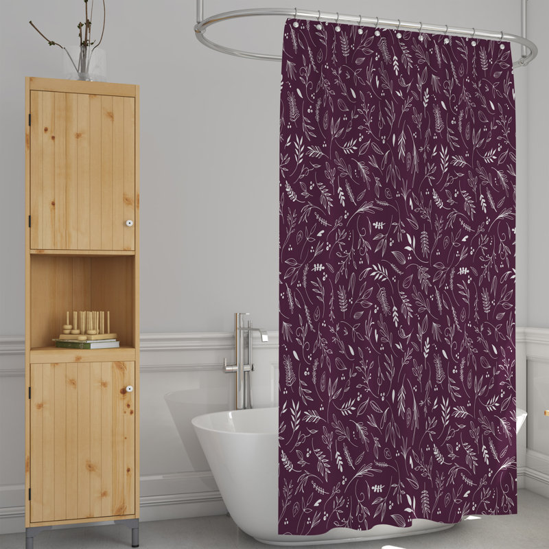 Floral Shower Curtain, 72" H x 70" W