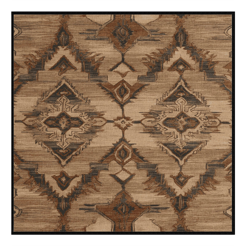 Machine Washable Persian Brown Area Rug, Square 3'