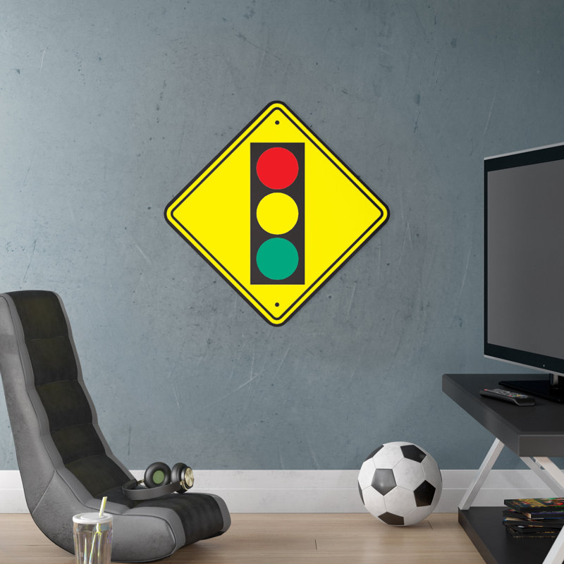 Décalcomanie murale stop light, H 36 po x l 36 po