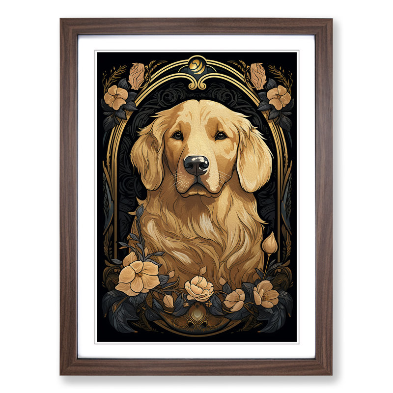 Golden Retriever Nouveau - Framed Print