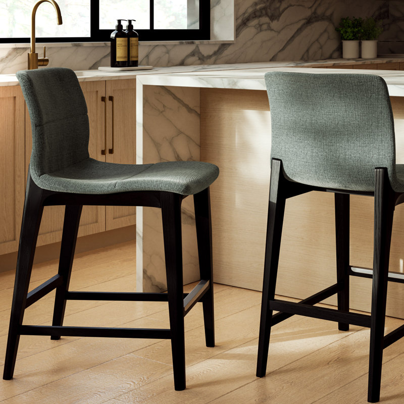 Modern Brazilian - Godan Stool, Jackpot Teal Seat/Ebano Frame, Counter Stool (25.25” Seat Height)