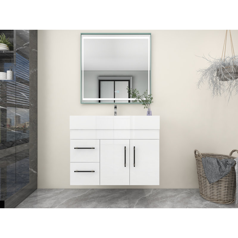 Base de meuble-lavabo simple 36 po seulement, Blanc ultrabrillant