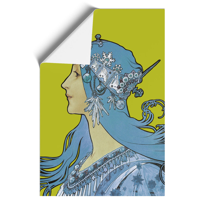 Blue Zodiac by Alphonse Mucha - Frameless Print, 84cm H x 59cm W x 0.1cm D