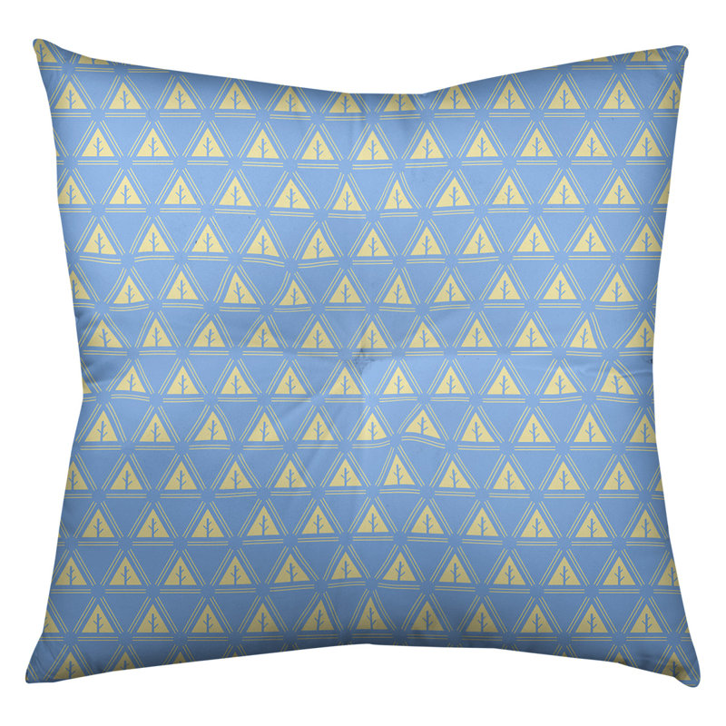 Coussin Theo Nath, 30 po x 30 po, Bleu sarcelle/jaune