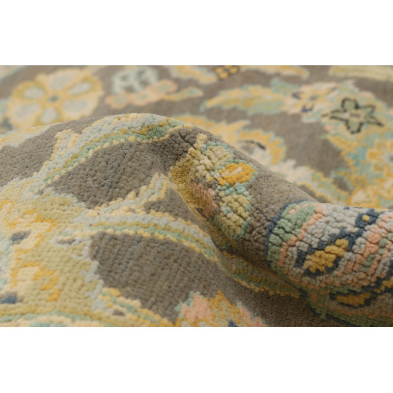Tapis unique en laine de style années 1990 de 8 pi x 9 pi 9 po Aleishia