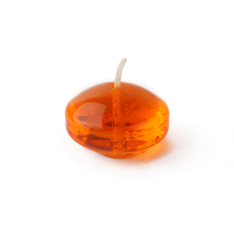 Bougie flottante non parfumée, Orange transparent, 144