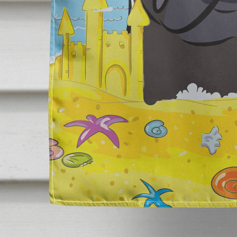 Drapeau de maison 40 po x 28 po Batchelder, Pug noir
