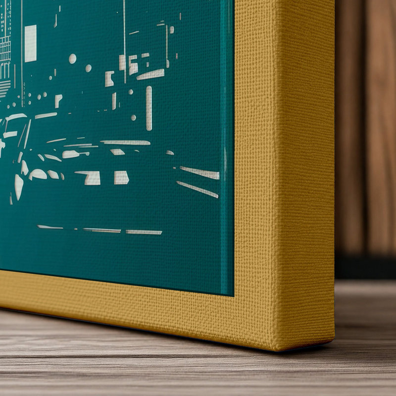 Chrysler Building Rising Retro - Wrapped Canvas, 36x24 - 91.4 x 61.0 cm, Ochre Border