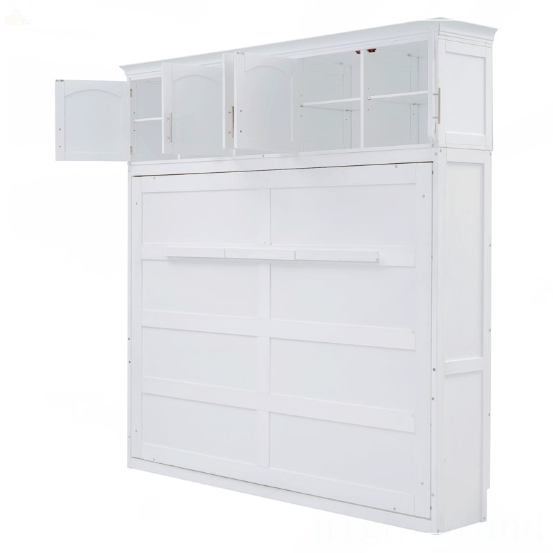 Lit escamotable double avec armoires supérieures