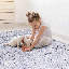 Tapis bleu lavable MAVAL 4 x 6 MAVAL (bleu + crème, 4 pi x 6 pi)-1855558835